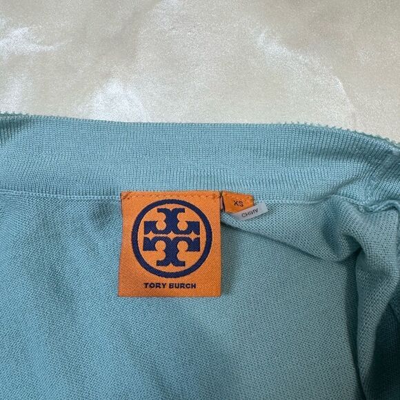 Tory Burch Green Embellished Women's Sweater Merino Wool XS - Picture 6 of 9